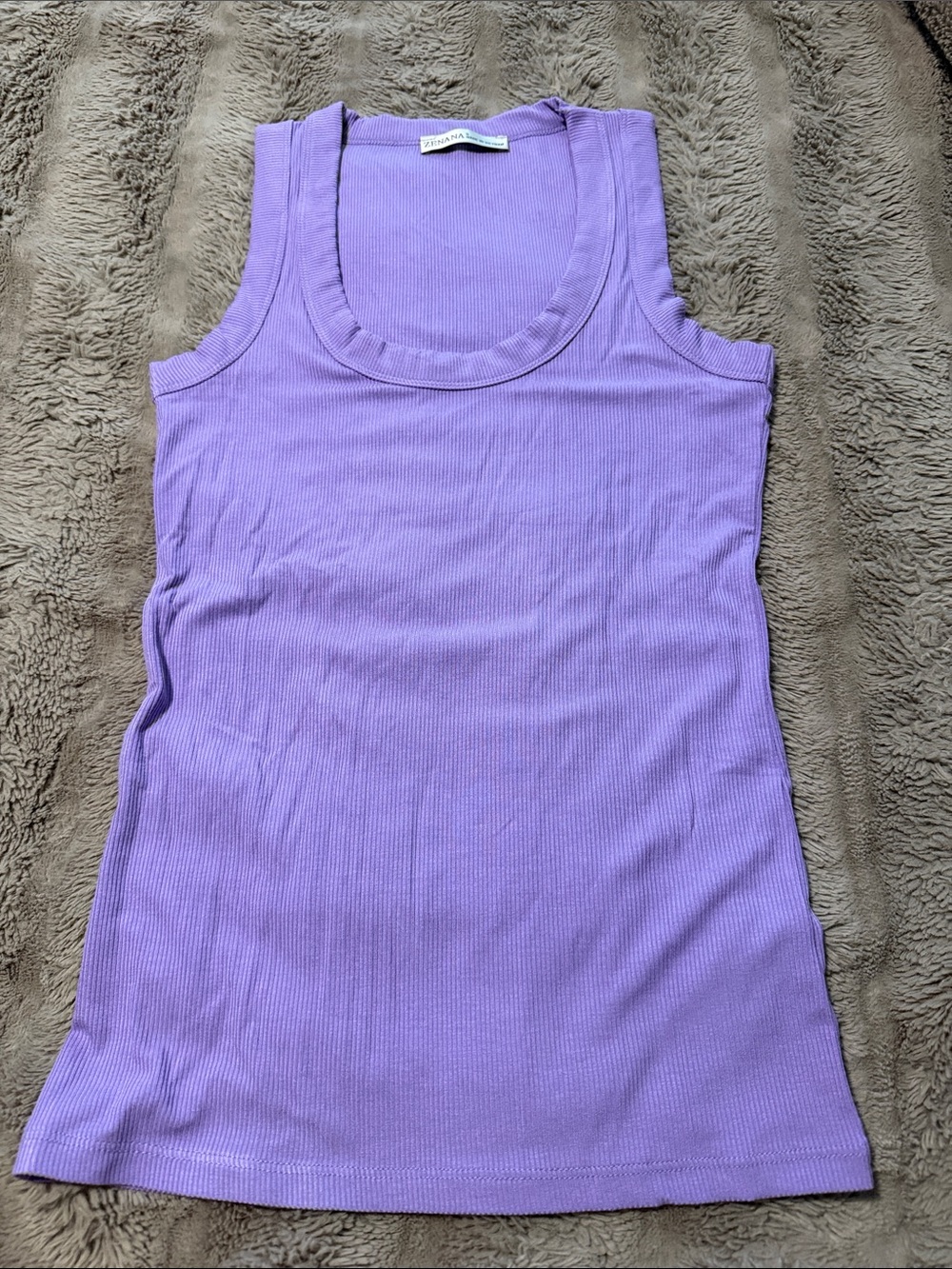 Zenana Lavender Ribbed Scoop Neck Tank - Light Purple